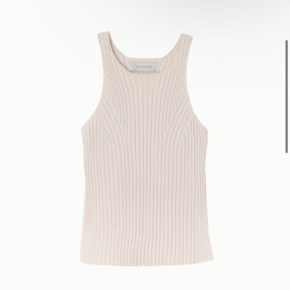 Ribbed Cream Halter Top - Picture 3 of 4